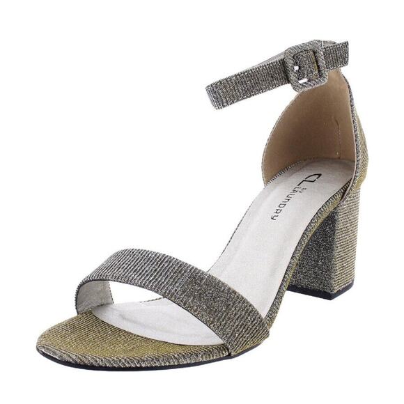 CL Chinese Laundry Jody Heel Ankle Strappy Size 8.5m Gold Metallic Wedding Club - Picture 1 of 14